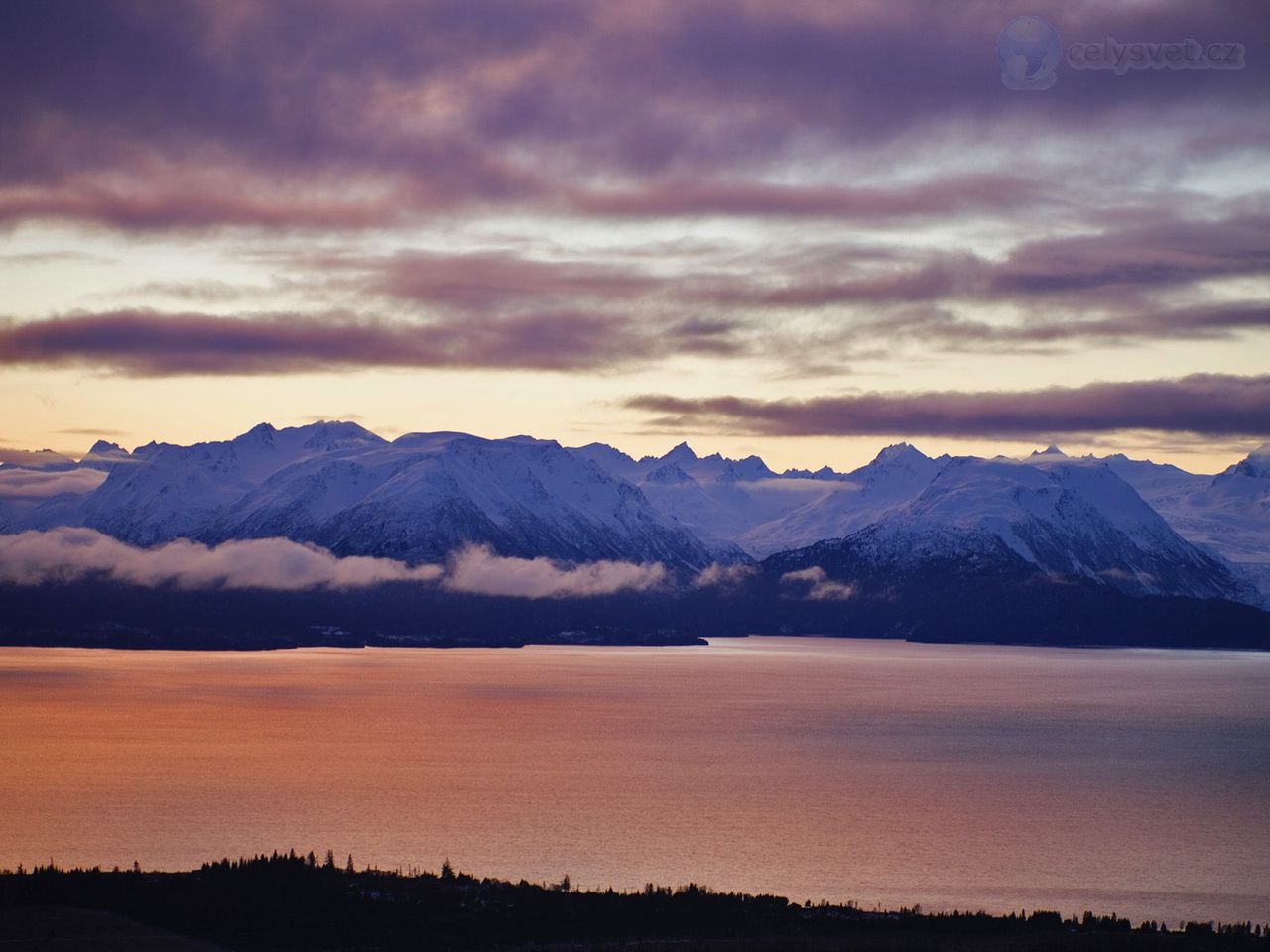 Foto: Winter Sunset Over Kachemak Bay And The Kenai Mountains, Homer, Alaska