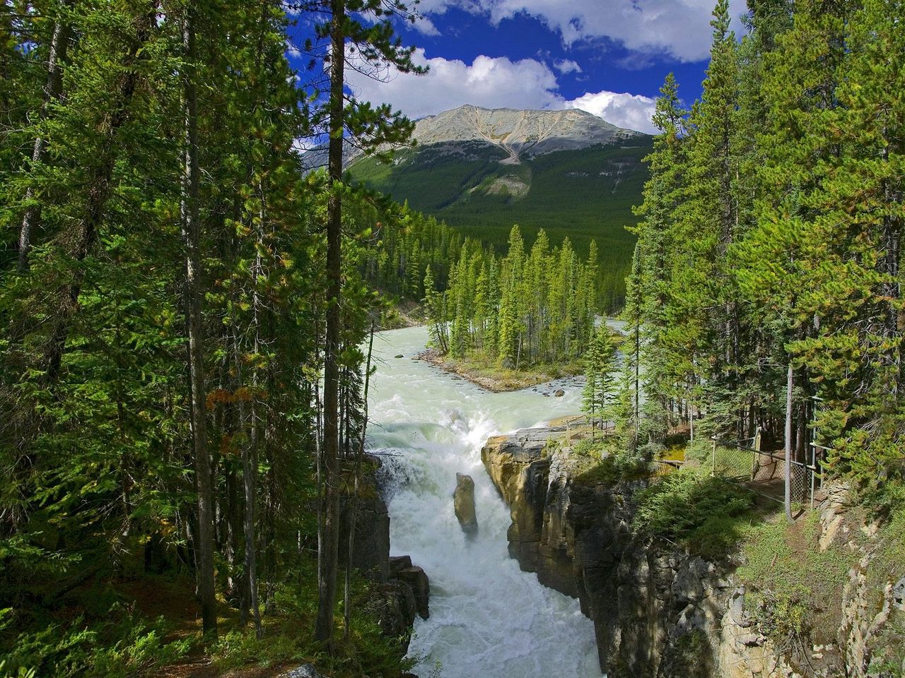 Foto: Sunny Sunwapta Falls, Jasper National Park, Alberta, Canada